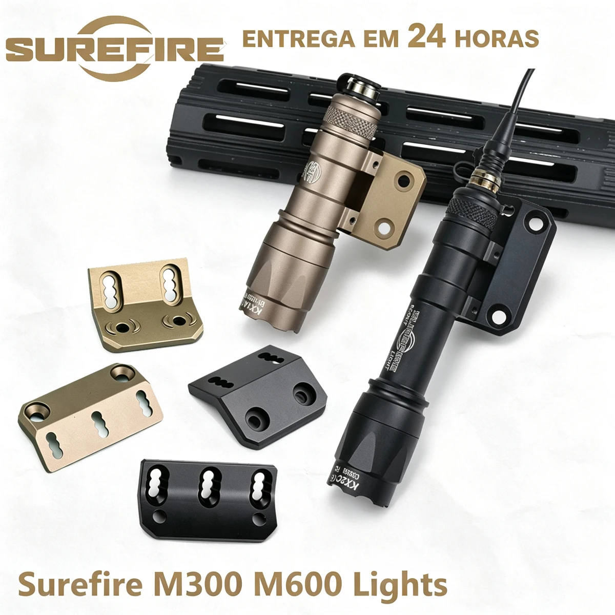 Taktische ARIS Serie Surefire M300 M600 Offset Scout Mount M-LK Keymod CNC SMR Schienenbasis Airsoft Taschenlampe Jagdzubehör – Detail 5
