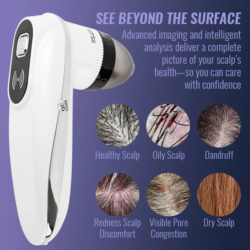 

New Professional Wireless HD Intelligent Scalp/Skin/Dermal Detector Hair Follicle Testing Analysis Magnifier UV Skin Analyzer