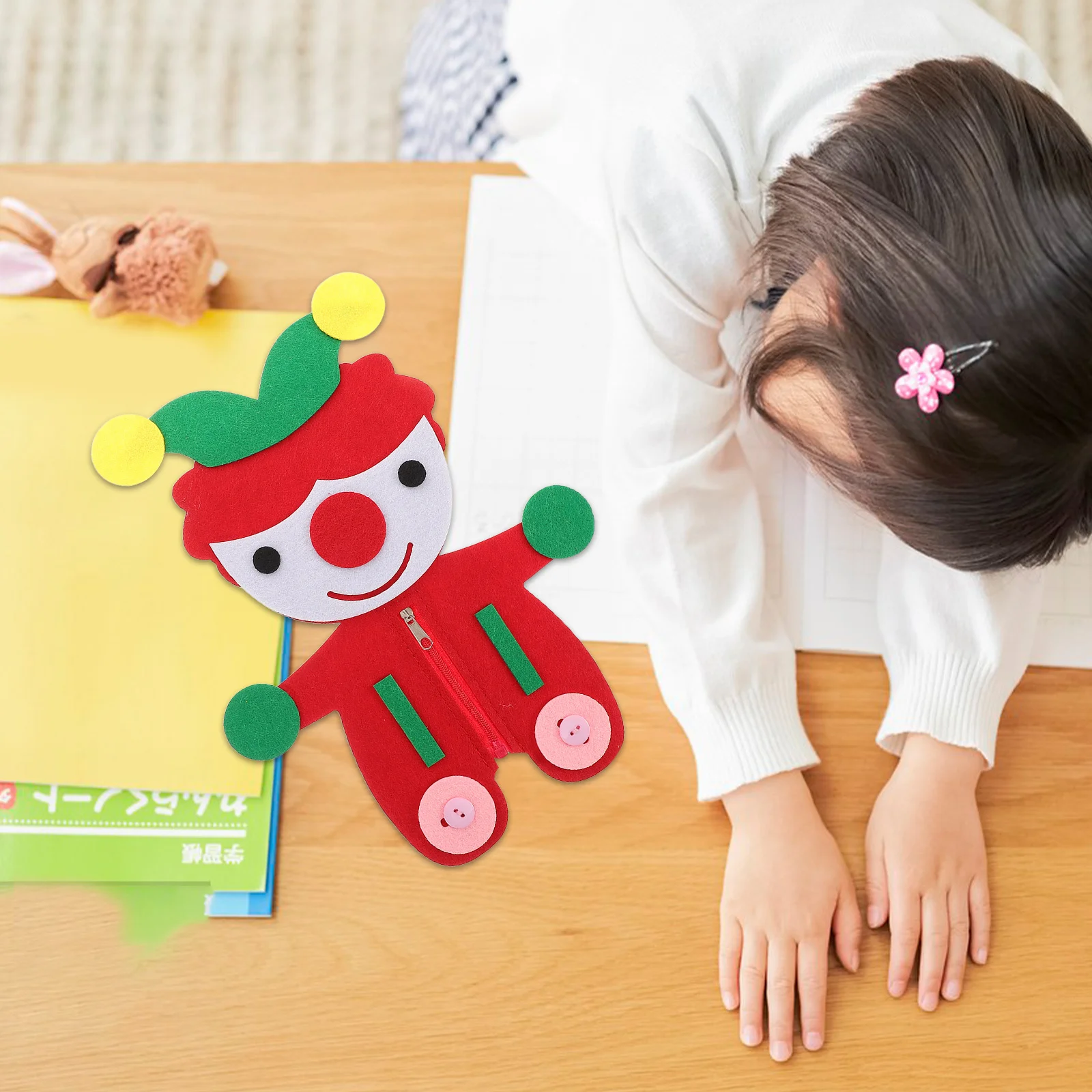 

2 Sets Non Woven Button Round Sewing Buttons For Fine Motor Skills Diy Craft Activity Zipper Button Teaching Tool Educational