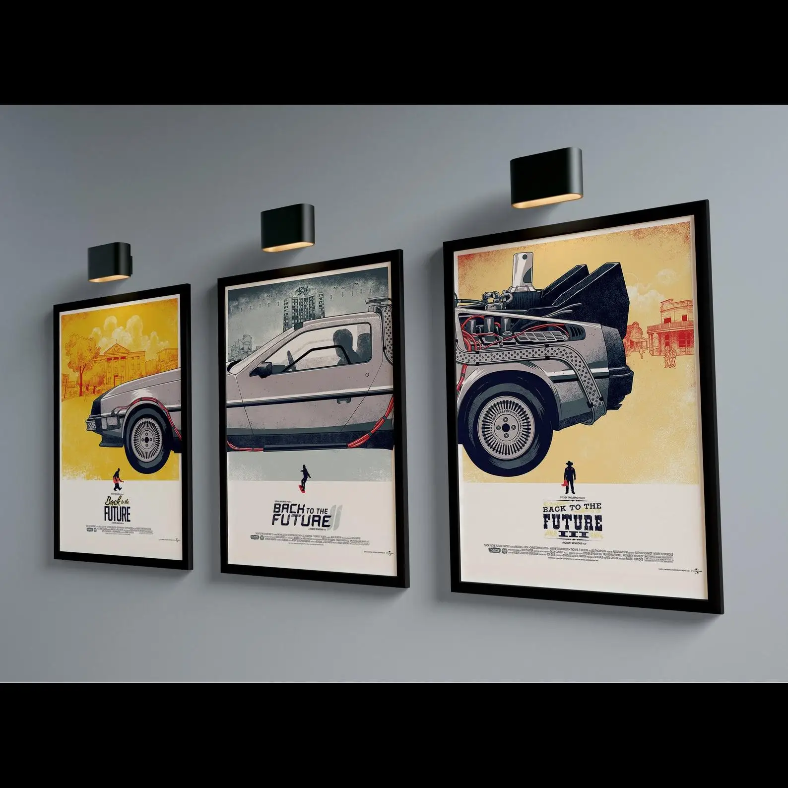 Back to the Future Trilogy Canvas Posters  Piece Movie Wall Art Decor Set for Living Room