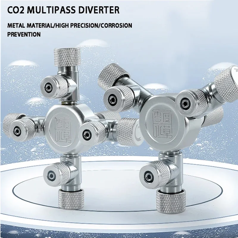 Aquarium CO2 diversion CO2 regulator multi-channel diversion control valve aluminum alloy CO2 multi-channel 2/3/4/6 optional