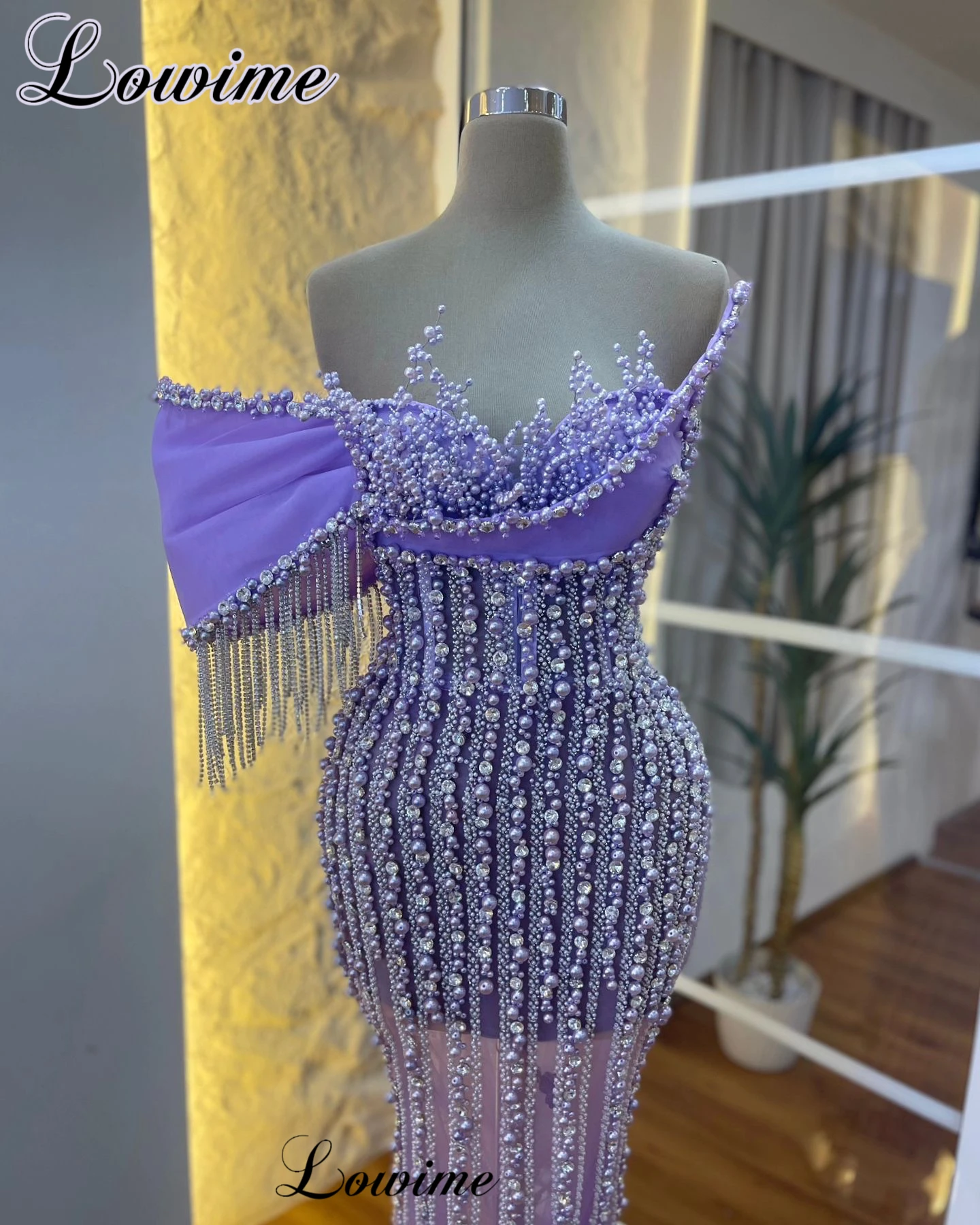 Luxury Purple Pearls Cocktail Dresses Mermaid Sweetheart Crystals Prom Party Dresses Evening Gowns Vestidos De Cóctel customized