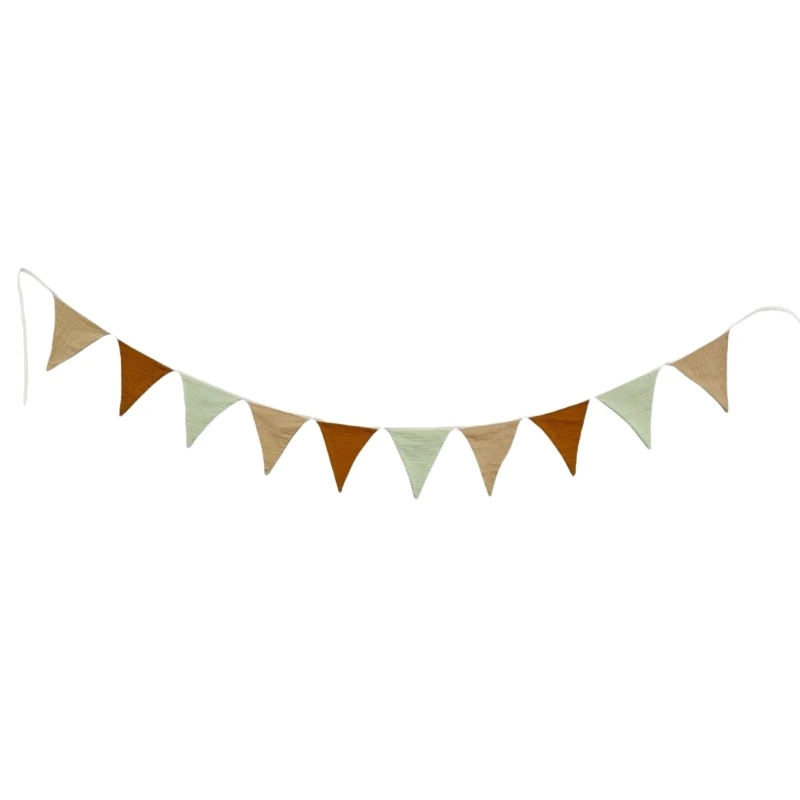 Baby Room Decoration Triangular Bunting Flags Breathable Cotton Pennant Chain DXAF