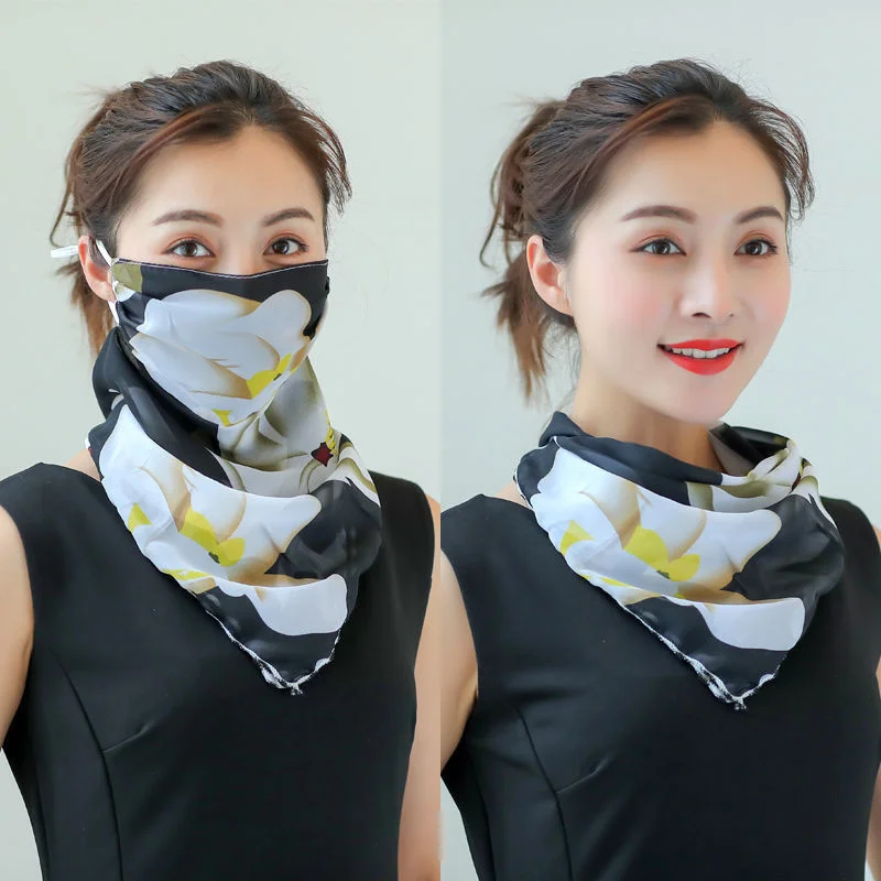 Sunscreen triangle scarf neck mask female summer UV protection breathable thin mask riding veil shade