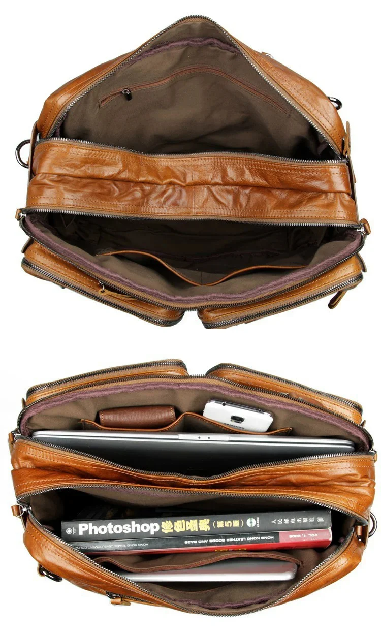 Imagem -06 - Bolsa de Ombro de Couro Genuíno Multifuncional para Homens Bolsa Crossbody Mochila Duffle Mensageiro de Fim de Semana na Moda