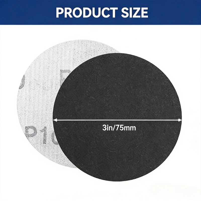 3-Inch Wet and Dry Sandpaper 10/20/50 Set Polishing Hook and Loop Sanding Disc, 60-10000 Mesh Suitable for Metal, Wood, Automobi