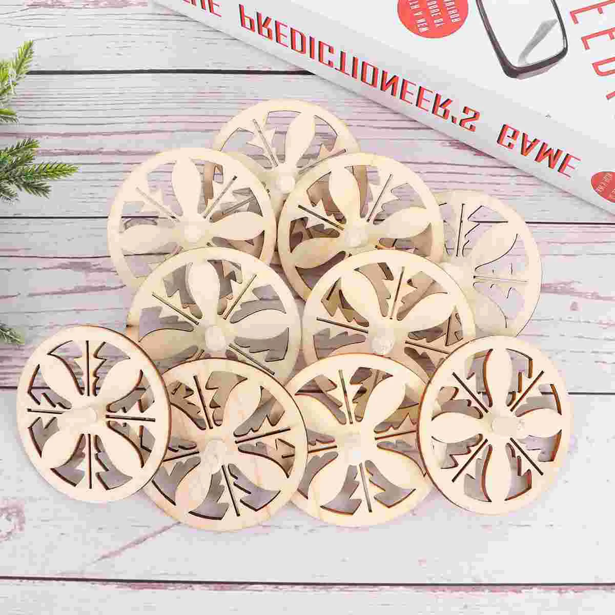 10 Pcs Wooden Child Toys Kids Gyroscope Educational Bamboo for Children Painting