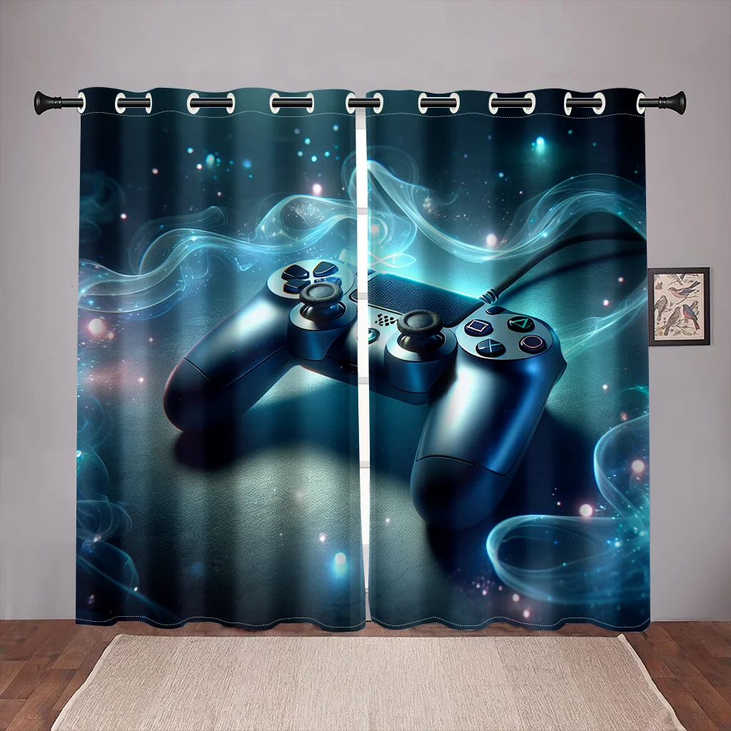 Children's Room Decor Game Handle Curtains Kids Like Cool Electronic Controller Curtains Living Room Bedroom Study Decor