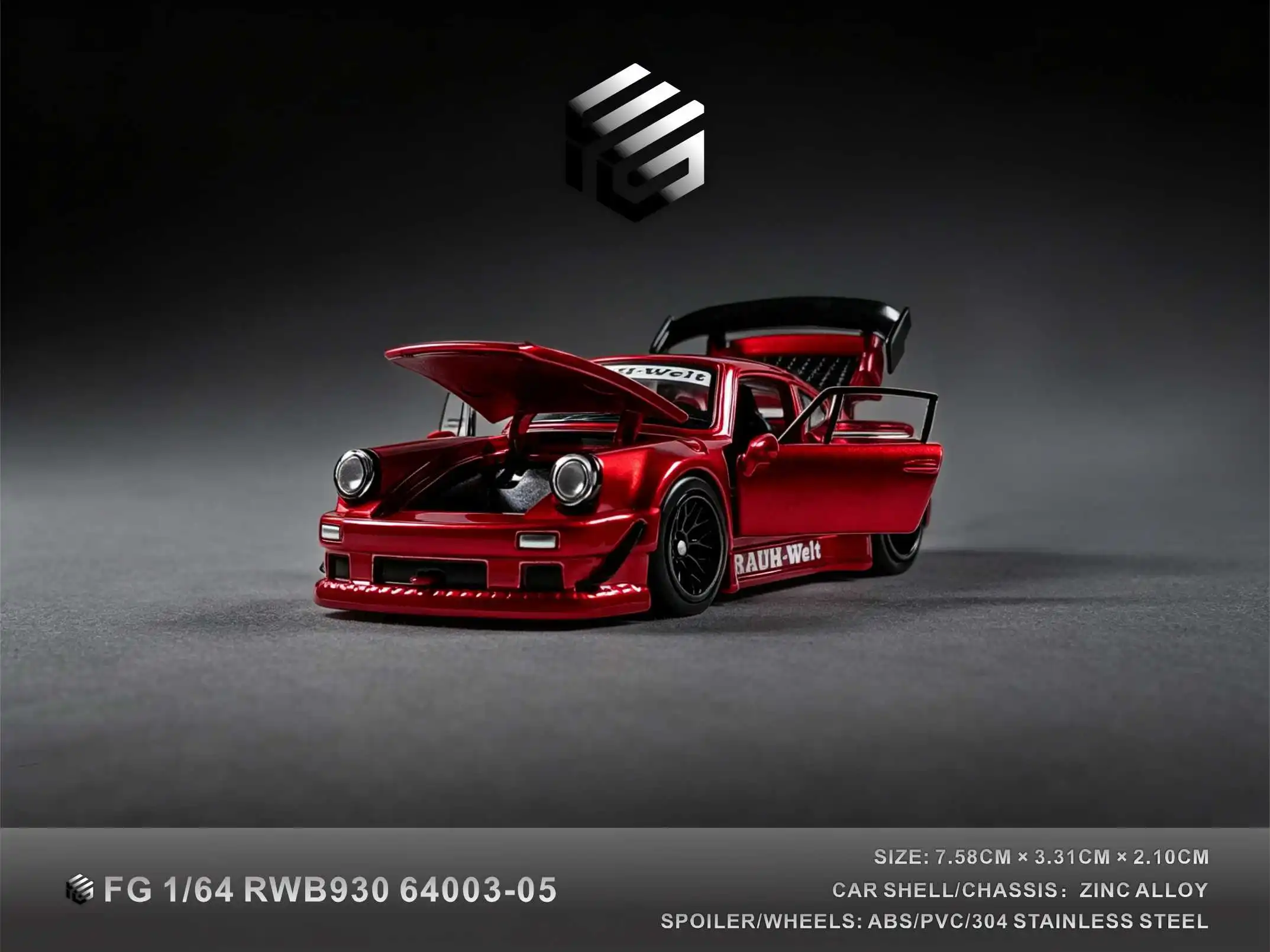 FG 1/64 Adult Collection Alloy Car RWB930 ML720S ML750S (Including Display Box) image 7