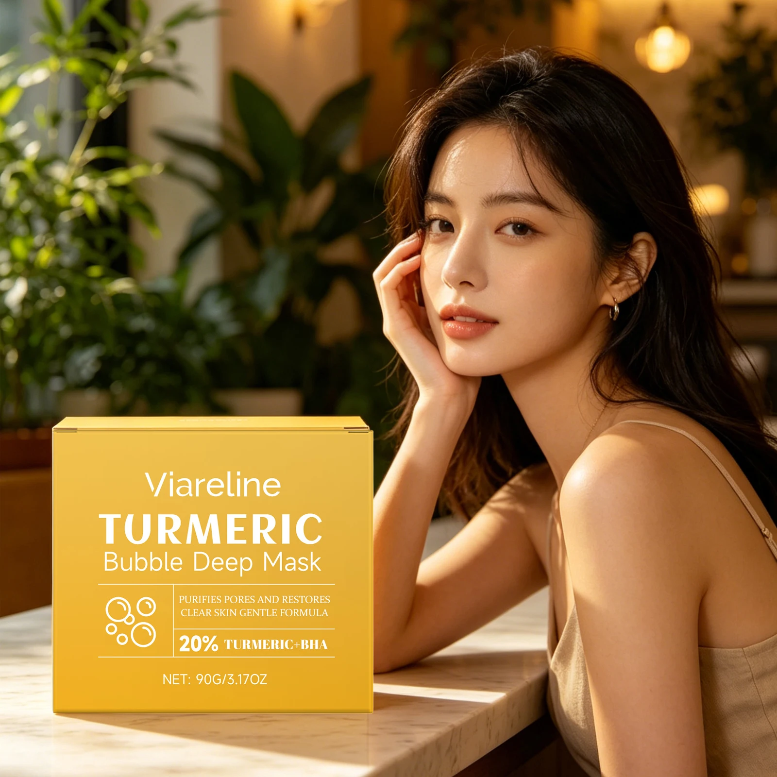 

Turmeric Bubble Mask Deep Cleansing Oil Control Blackhead Remover Shrink Pore Smooth Skin Improves Rough Moisturizing Face Mask