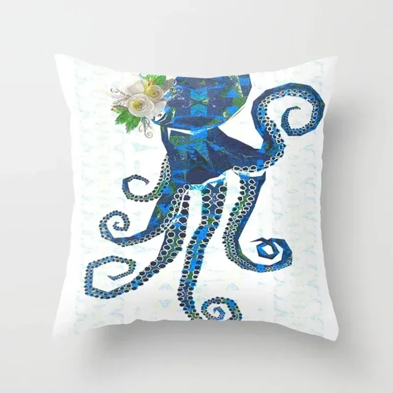 Octopus Pattern Pillowcase Car Ornaments Office Living Room Home Pillowcase