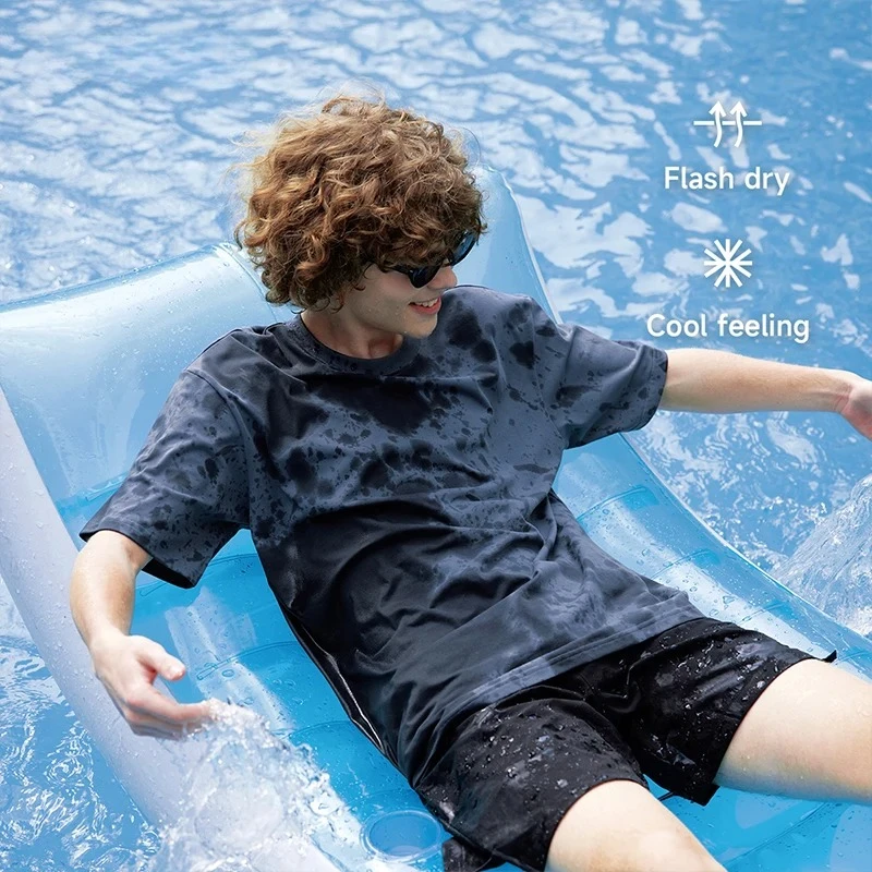 

Camping Hiking Unique Fabric Mint T Shirt Men Anti-microbial Sweat UPF50+ Quick Drying Tees Unisex Outdoor Cotton Tshirt