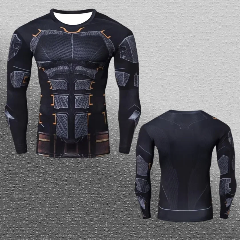 25/26 سلسلة أعجوبة شعبية خارقة الترفيه الرياضة اللياقة البدنية الملابس الربيع والخريف طويلة الأكمام تي شيرت الملابس العائلية