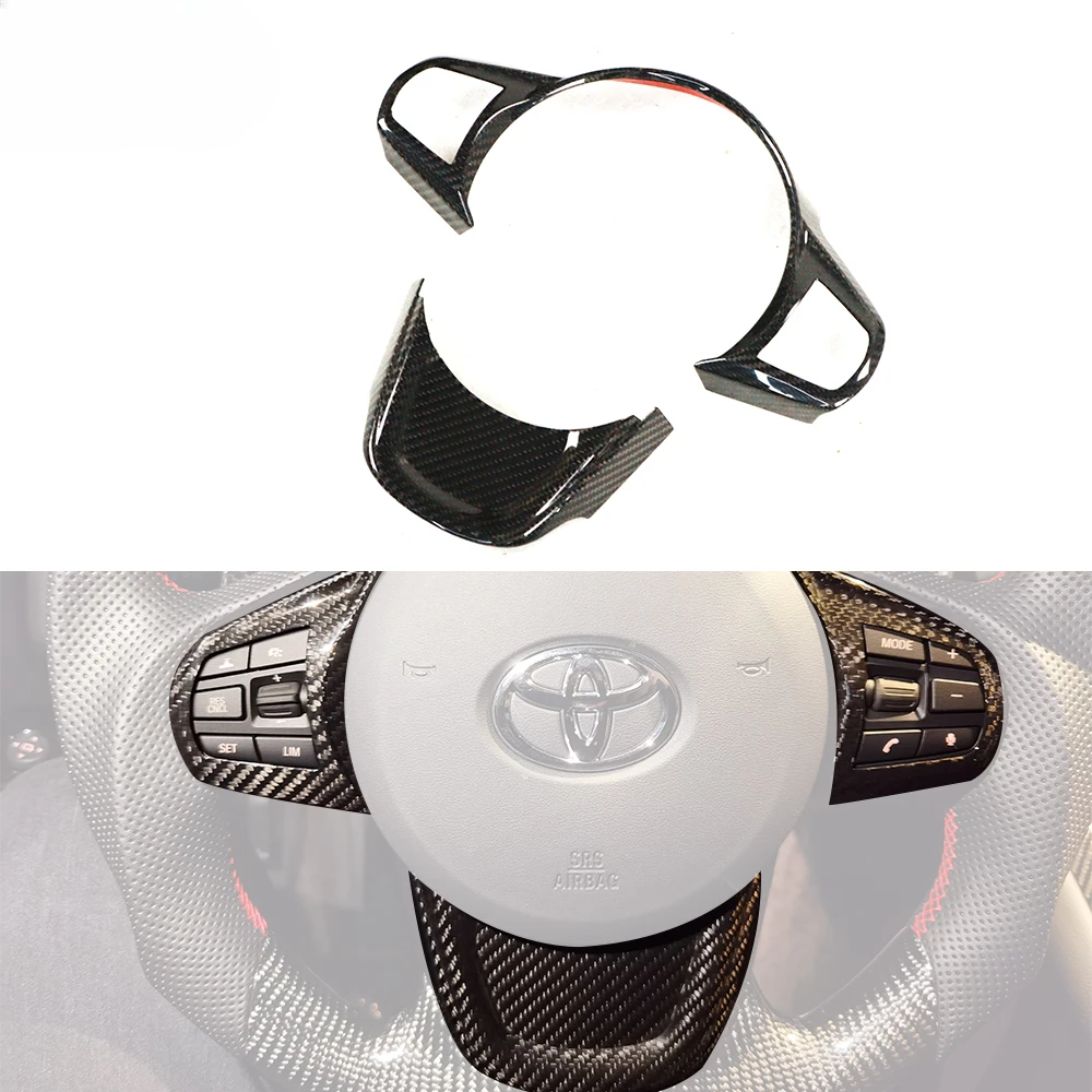 Dry Carbon Auto Parts Tuning Trims Steering Wheel Cover Trims For Toyota Supra A90 2019+