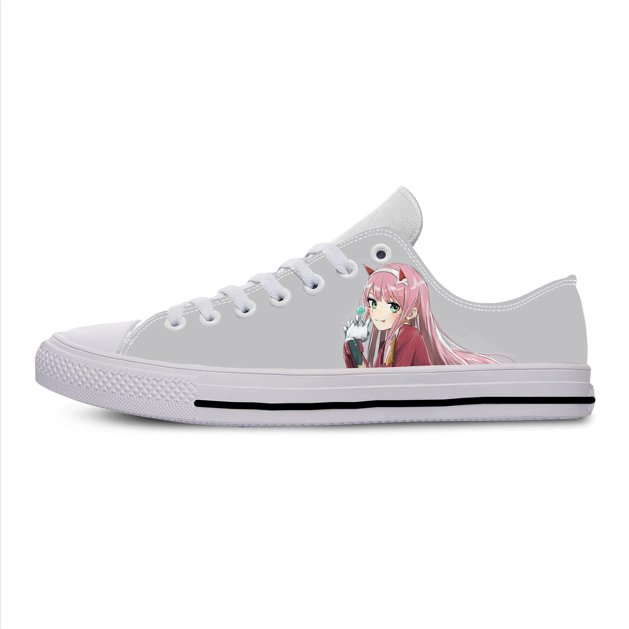 Japanese Anime Darling In The Franxx Zero Two Cute Low Top Board Shoes Lightweight Casual Shoes Breathable Men Women Sneakers