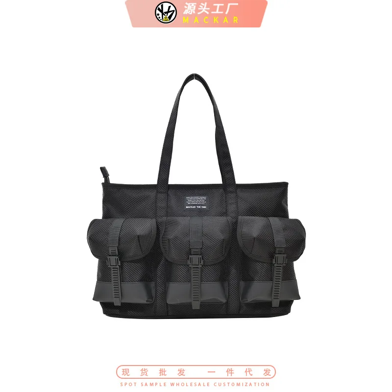 

2024 new large-capacity casual handbag, trendy workwear style street crossbody bag, simple casual multi-functional shoulder bag