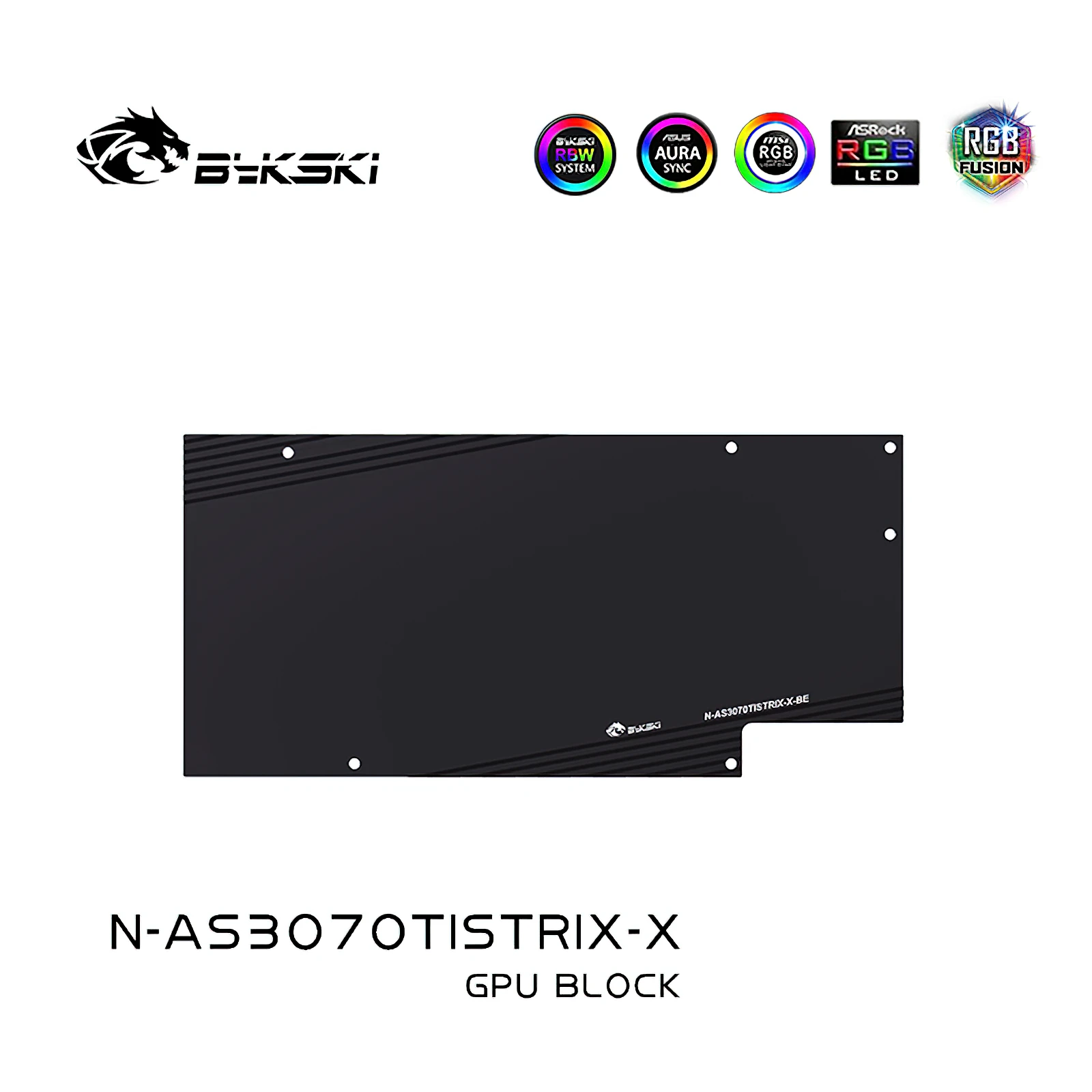 Bykski RGB Full Cover GPU Block with Backplate for ASUS ROG STRIX RTX3070Ti N-AS3070TISTRIX-X