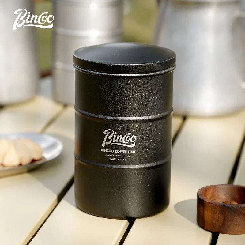 Bincoo-304 Stainless Steel Airtight Coffee Bean Container, Storage ML Coffee Jar, Canister Set, Grain Tea Nut, Vacuum Seal