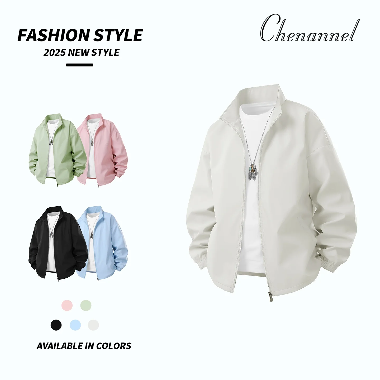 

Pink lapel jacket for men and women a new autumn American style couple's versatile commuting solid color cardigan