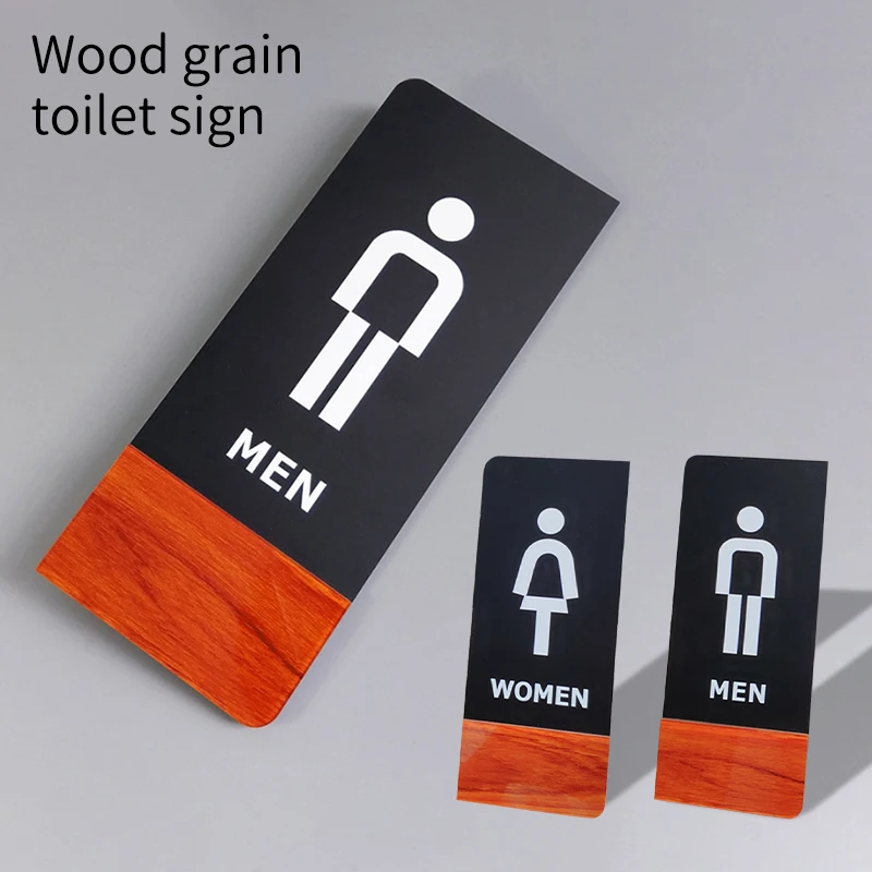 1pc Vintage Bathroom Door Signs Plaque Acrylic Toilet Signage Men And Women Diy Washroom Wall Supplies