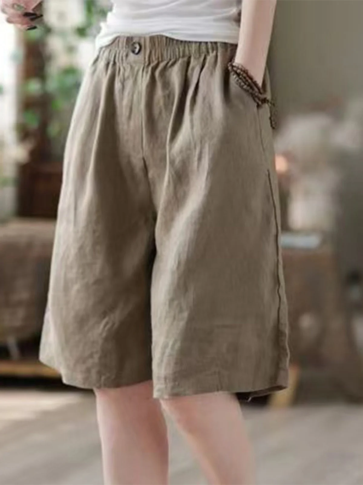 

Хлопковые и льняные прямые брюки ort, женские повседневные однотонные широкие брюки из тонкого льна с высокой талией, брюки пять четвертей