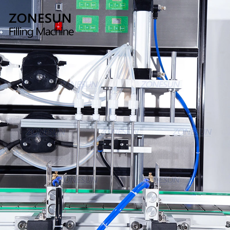 ZONESUN Liquid Filling Machine Vertical Automatic Peristaltic Pump Mineral Drink Juice Milk Bottle Filler Beverages Production