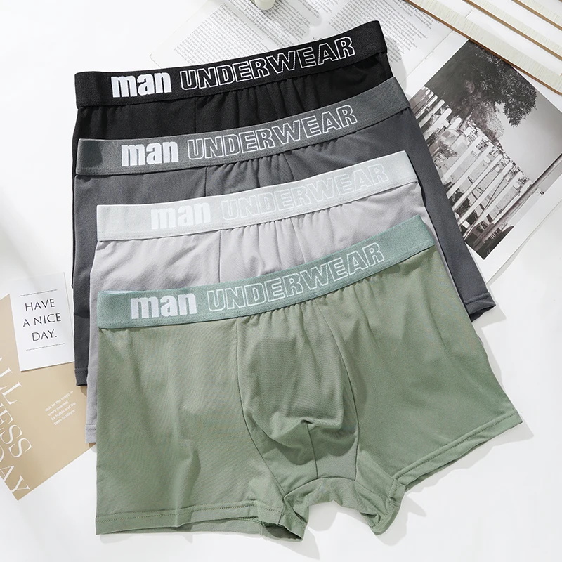 2 Pcs/Lot Men's Boxers Briefs Letter Underwear Comfortable Underpants Shorts Sexy Gifts for Man Panties