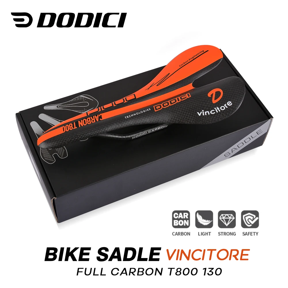 

Hot DODICI Ultralight 95g Full 3K Carbon Fiber Bicycle Saddle Road/MTB Bike Carbon Saddle Seat 270*130mm Matte Free shipping