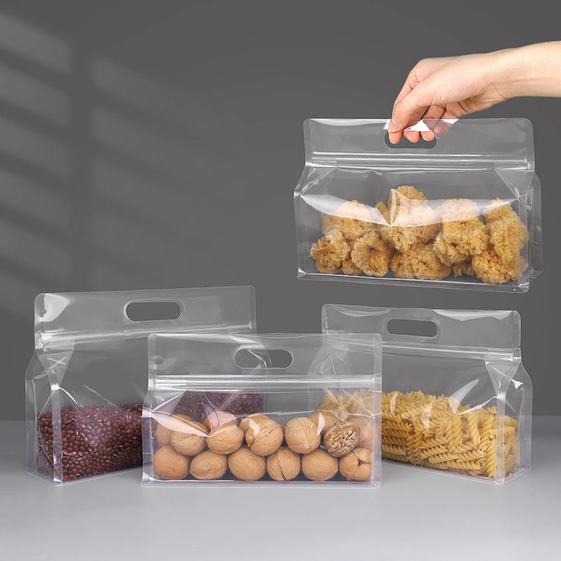 Self Sealing Bag For Miscellaneous Grains Thick Hand-held Sealed Bag Dried Fruit Zero Food Storage Transparent Packaging Bag