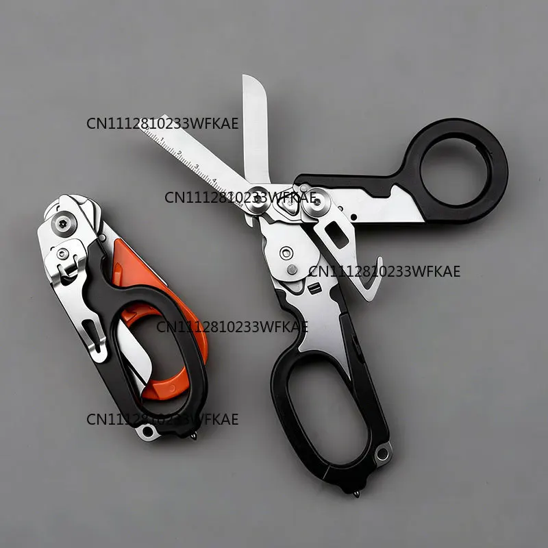 Stainless steel medical scissors multi-functional tactical pliers scissors, outdoor survival foldable telescopic portable