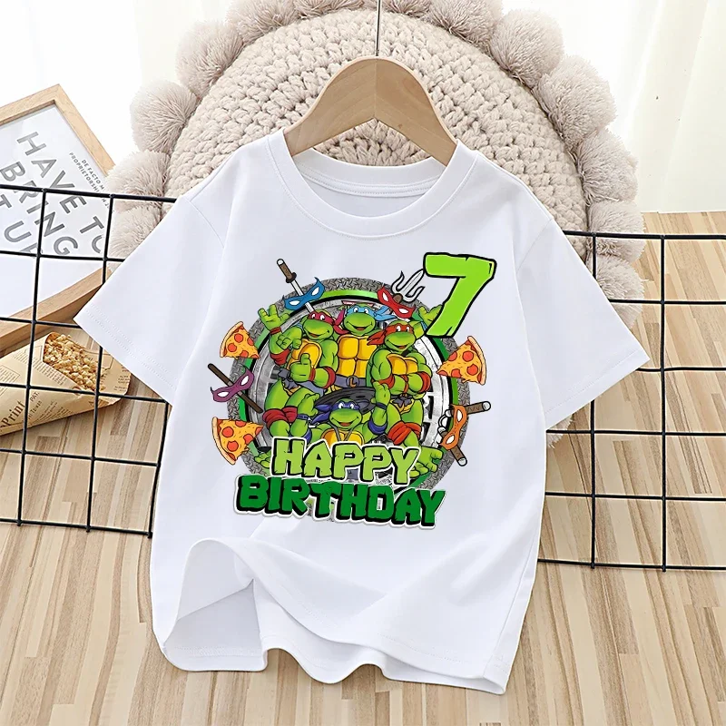 Nickelodeon Bestseller Teenage Ninja Beast Kinder-T-Shirt aus Reiner Baumwolle Anime-Cartoon Weiches und Bequemes Kurzarm-Shirt