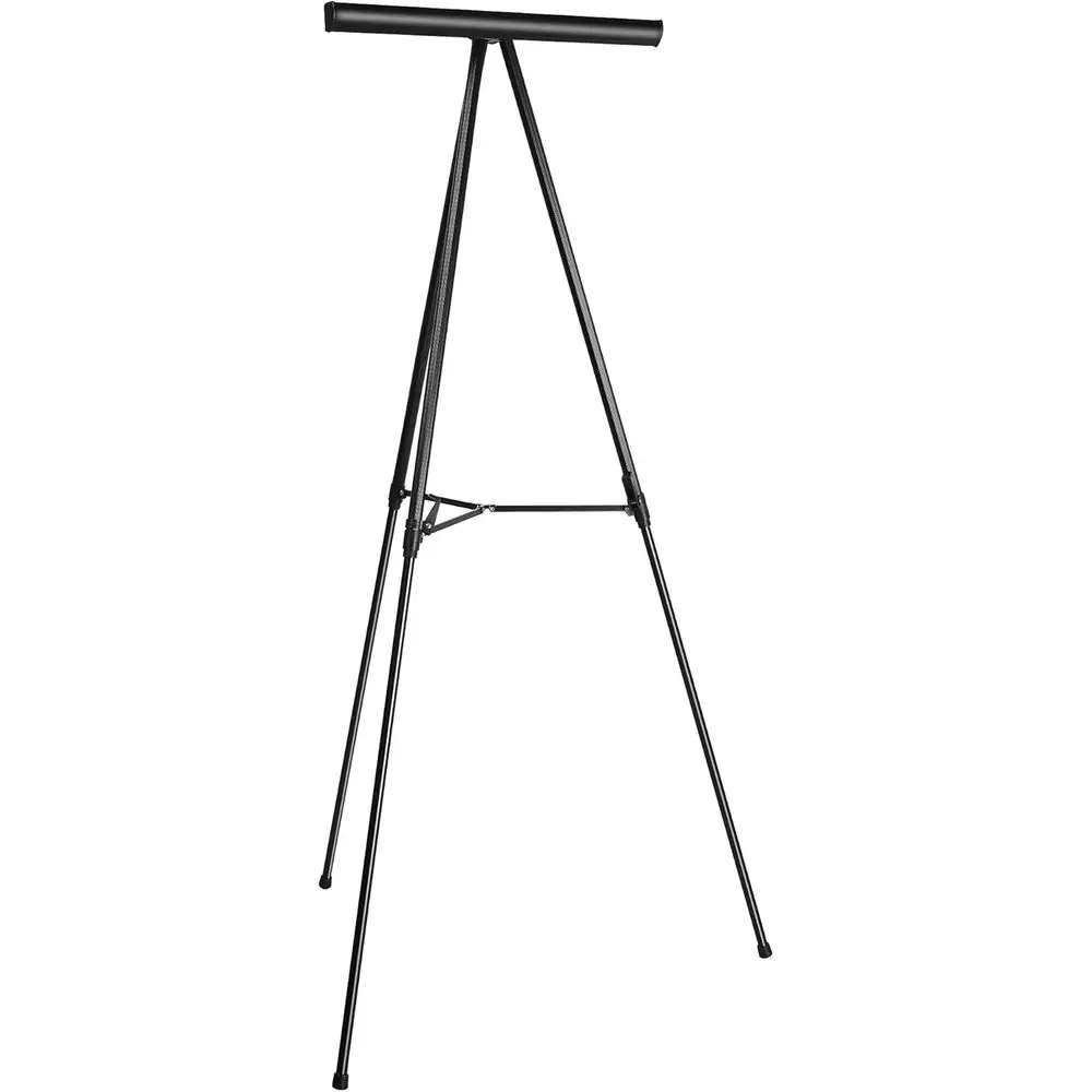 Height Adjustable Whiteboard and Display Easel Stand, Portable, Collapsible TeleTripod, 37 x 18 x 28 in, Black