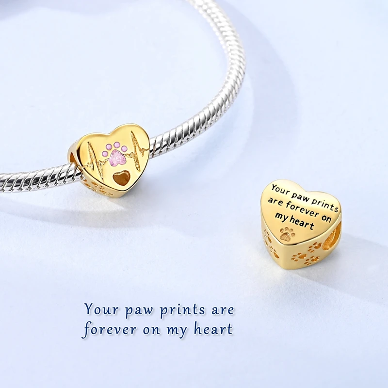 Heiße Goldene Serie 925 Sterling Silber Charms Anhänger Perle Liebe Familie Zirkon Charms Passend für Original Armband Frauen DIY Schmuck Geschenk – Detail 12
