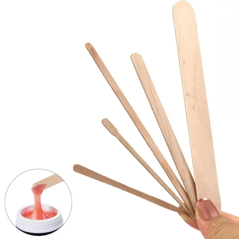 200/100PCS  Disposable Hair Removal Sticks Tongue Depressor Wooden Tattoo Waxing Stick Individual Paper Pack Tattoo Tool