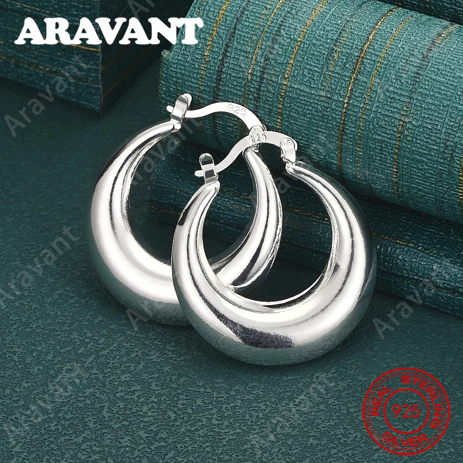 925 Sterling Silver Smooth Crescent-Shaped Sickle Earrings - Exquisite And Adorable Wedding Party Jewelry For Women