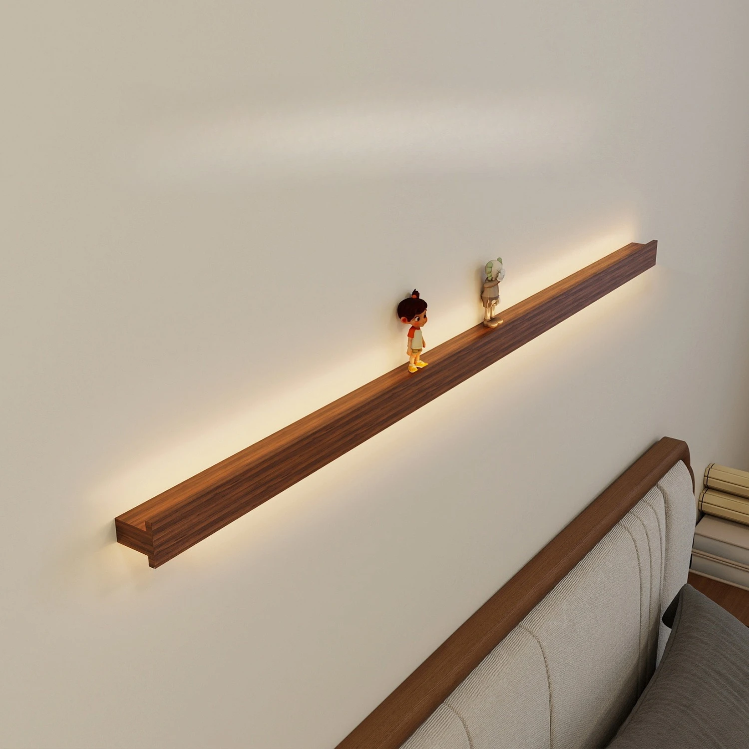 

Современный светодиодный настенный светильник, минималистичный светильник на полке для спальни, прикроватные бра с длинной полосой, настенные бра для гостиной, дома, светильник для внутреннего освещения