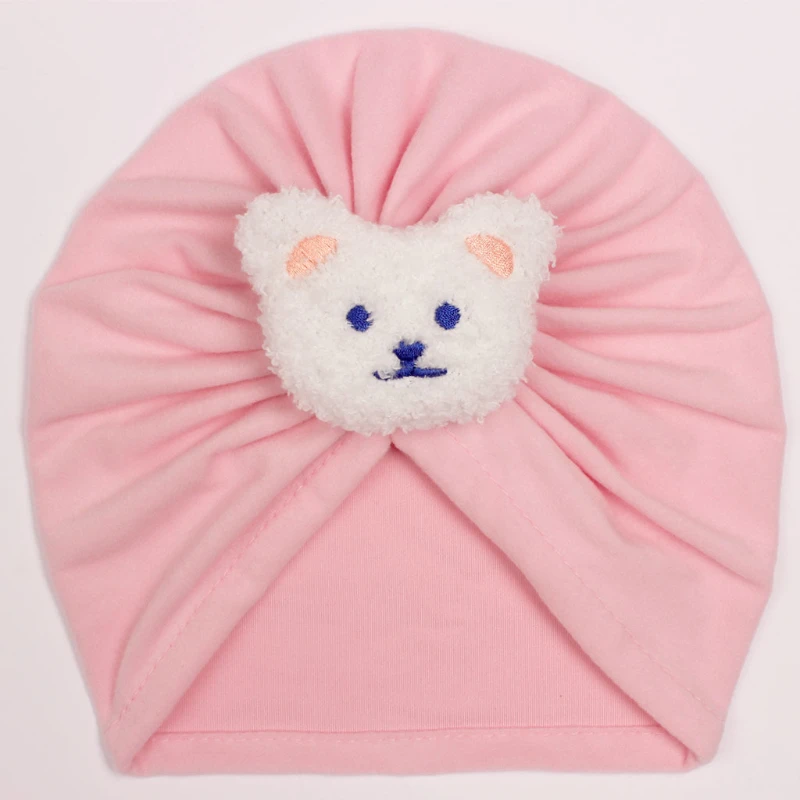 Sombrero de dibujos animados para niños, gorros protectores de oso, cálido, a prueba de viento, Color sólido, accesorios para bebés