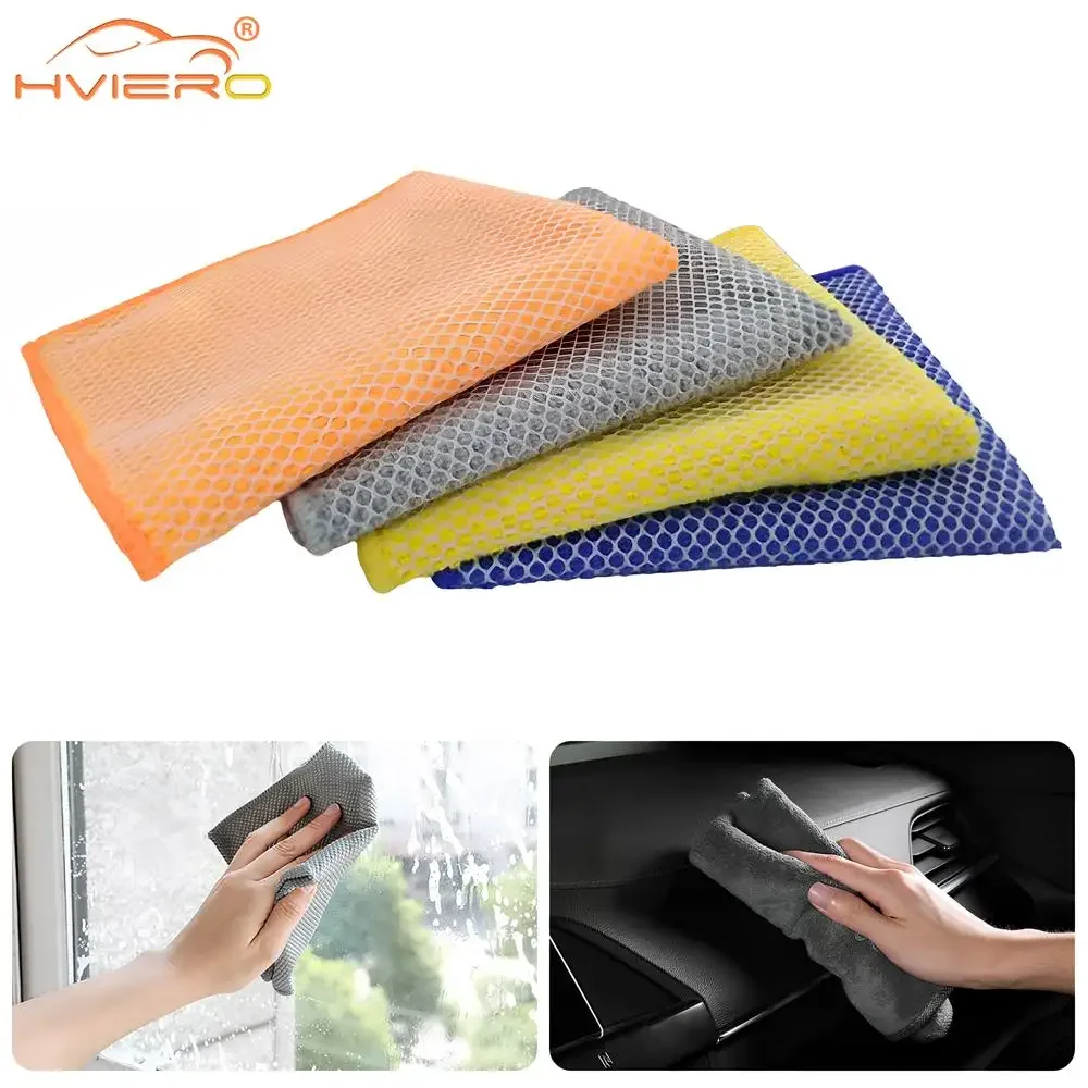 

Fiber Thickened Cotton Dish Washing Cloth Double-sided Mesh Towels Kitchen Scouring Car Cleaning Foam Paint Care Desk Wipe tools