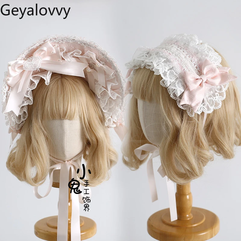 

Japanese Original Sweet Cute Girl Versatile Pink Headband Lolita Kawaii Kc Headwear Hand Sleeve Headdress Hair Accessories
