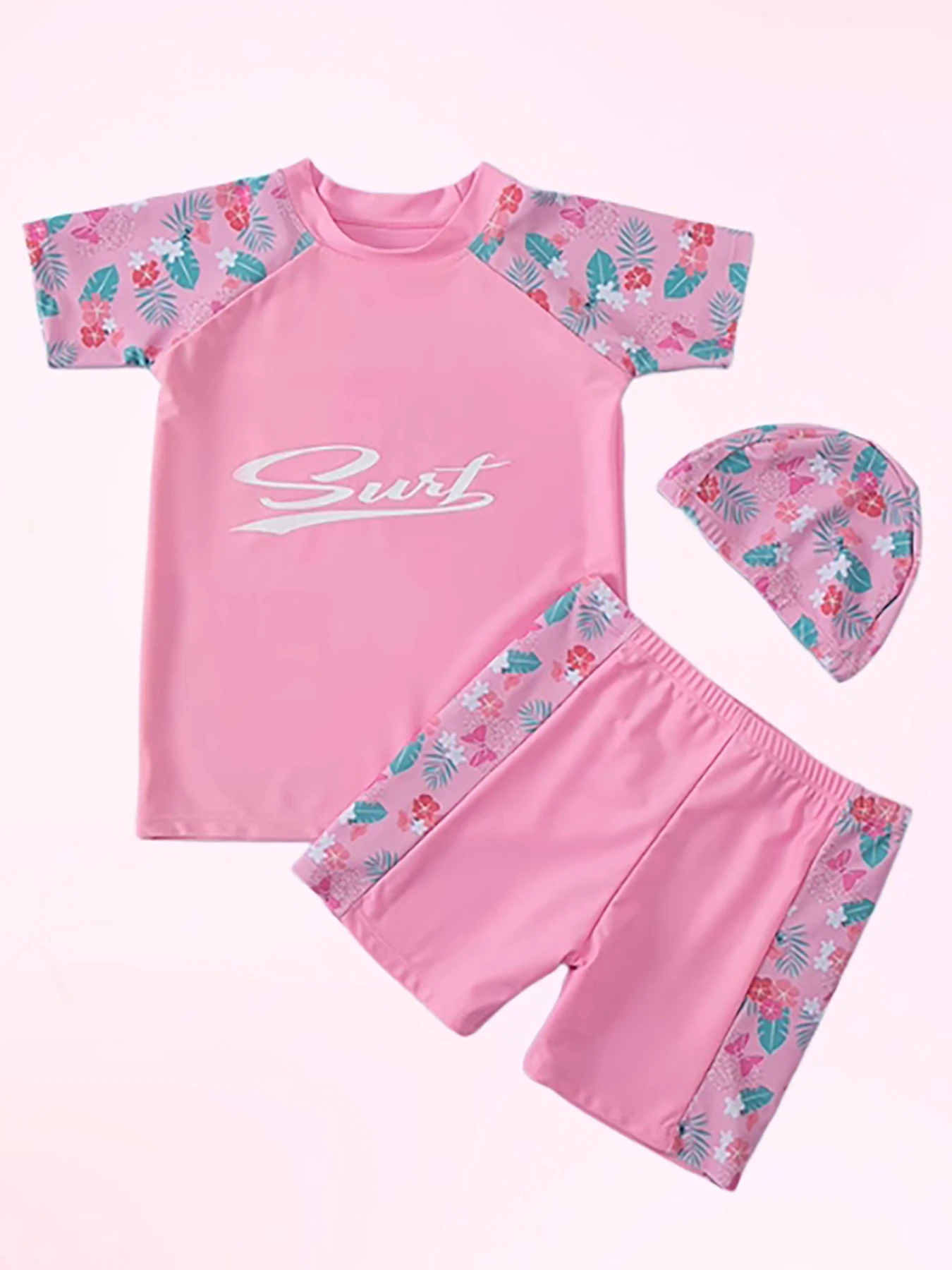 

Girls' Fashion Split-Style Swimsuit Soft, comfortable, quick-drying, breathable fabric Minimalist-style printed letters