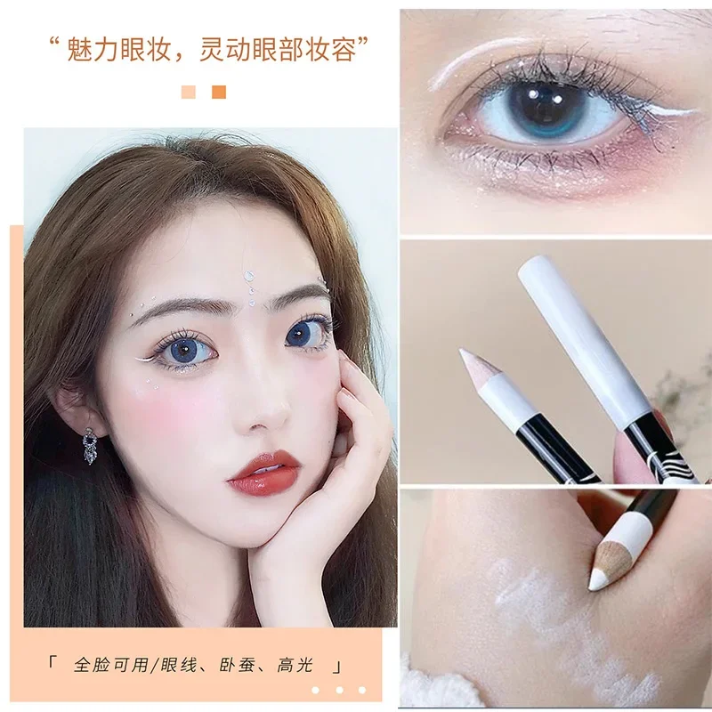 Menow Makeup Pen Crouching Silkworm Pen Eyeliner Pen White Eyeliner Gel Pen Easy to Apply Color Without Making Up AVersatile