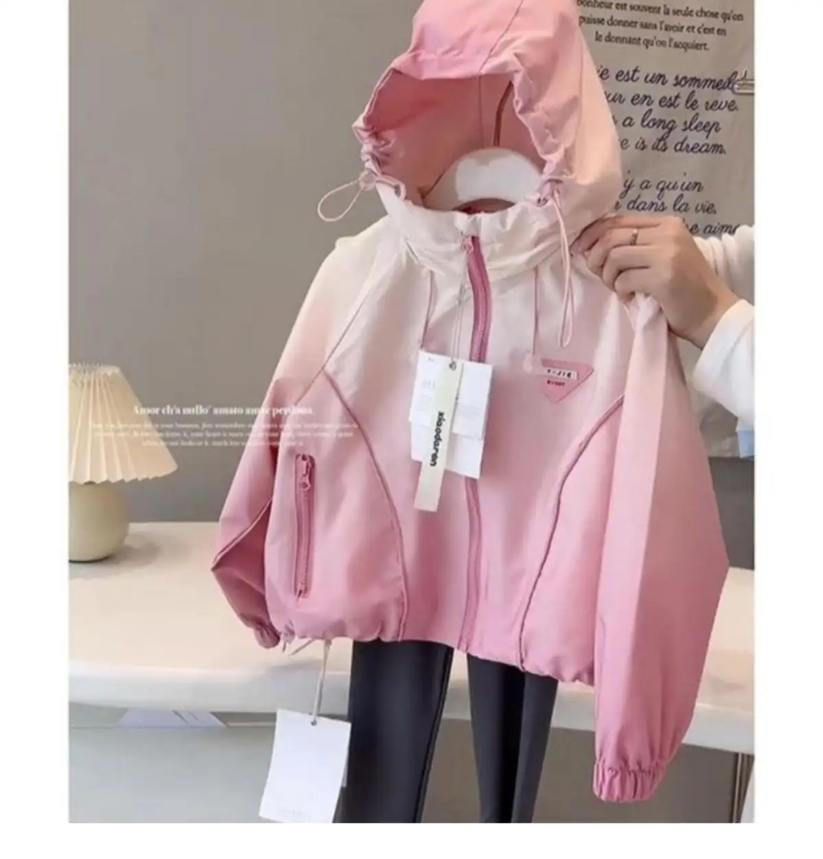 

Girls' Stormtrooper Jacket New Spring and Autumn Collection Gradual Peach Pink Western Style Clothes Children's Casual Coat