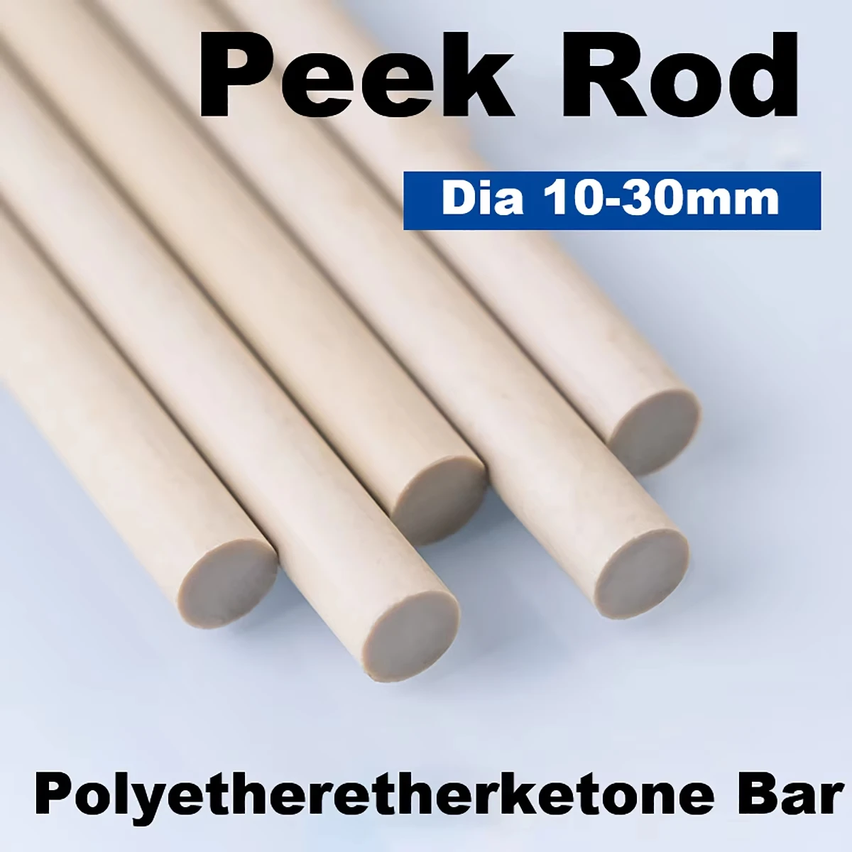 PEEK-Stab aus Polyetheretherketon, spezielle technische Kunststoffe, hohe Temperaturbeständigkeit, Präzisionsteil, Länge 200/300/500 mm – Detail 5