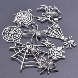 Goth Punk Cobweb Spider Mix Charms For Jewelry Making Supplies Random Jewellry Pendant Handmade Keychain DIY Halloween Materials