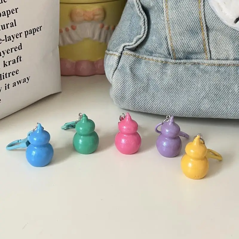 Cute Glitter Gourd Shaped Keychains Aesthetic Shiny Charm for School Bag Decoration Daily Use Small Gift for Teen Girls