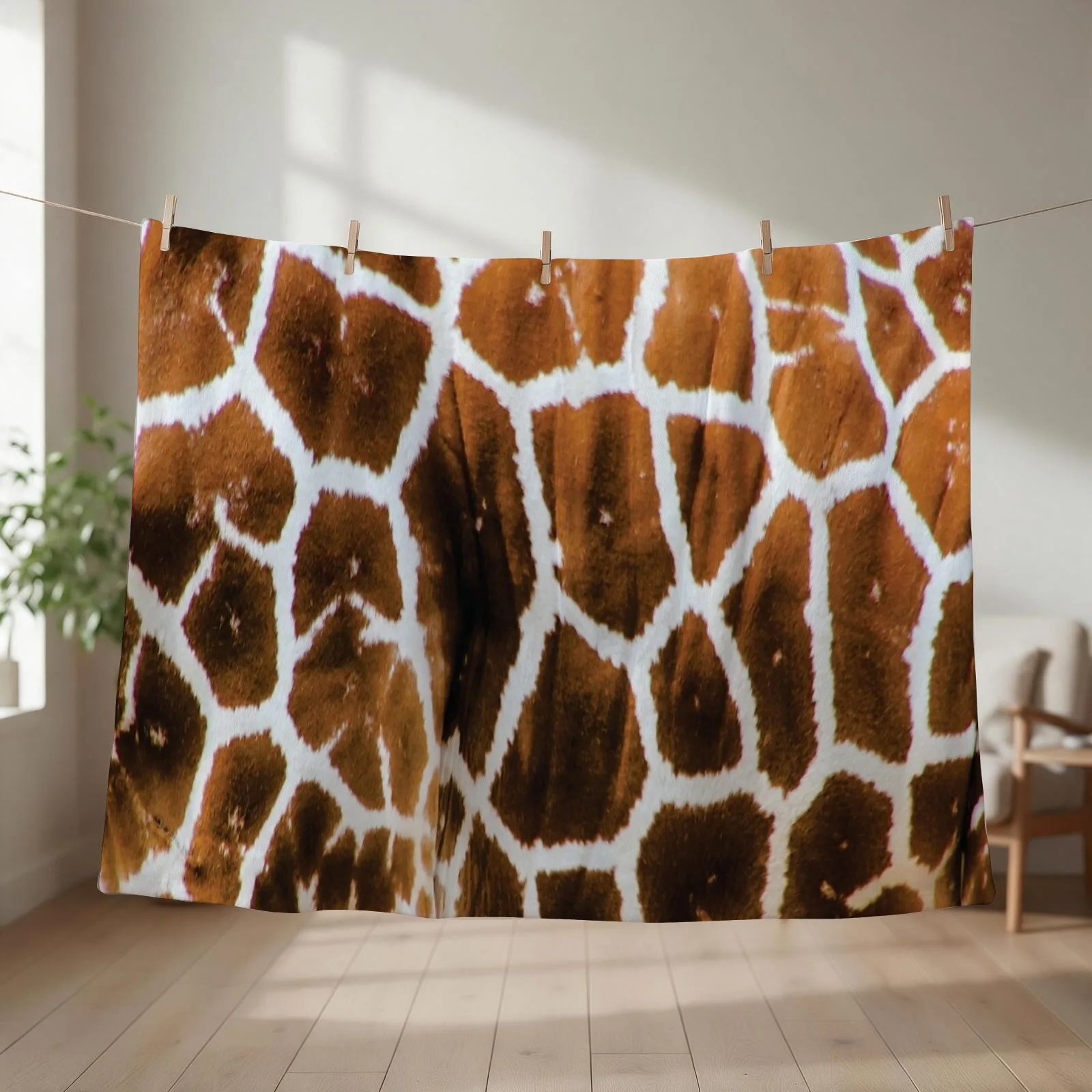 Giraffe Skin Throw Blanket couch cozy soft plush fuzzy picnic outdoor blanket