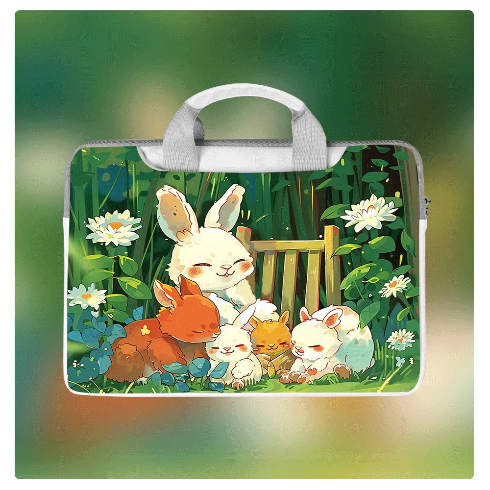 

Stylish Bunny Shoulder Computer Bag 12 13.3 14 15.6 Inch Soft PU Leather Case Suitable for Student Girls Birthday Christmas Gift