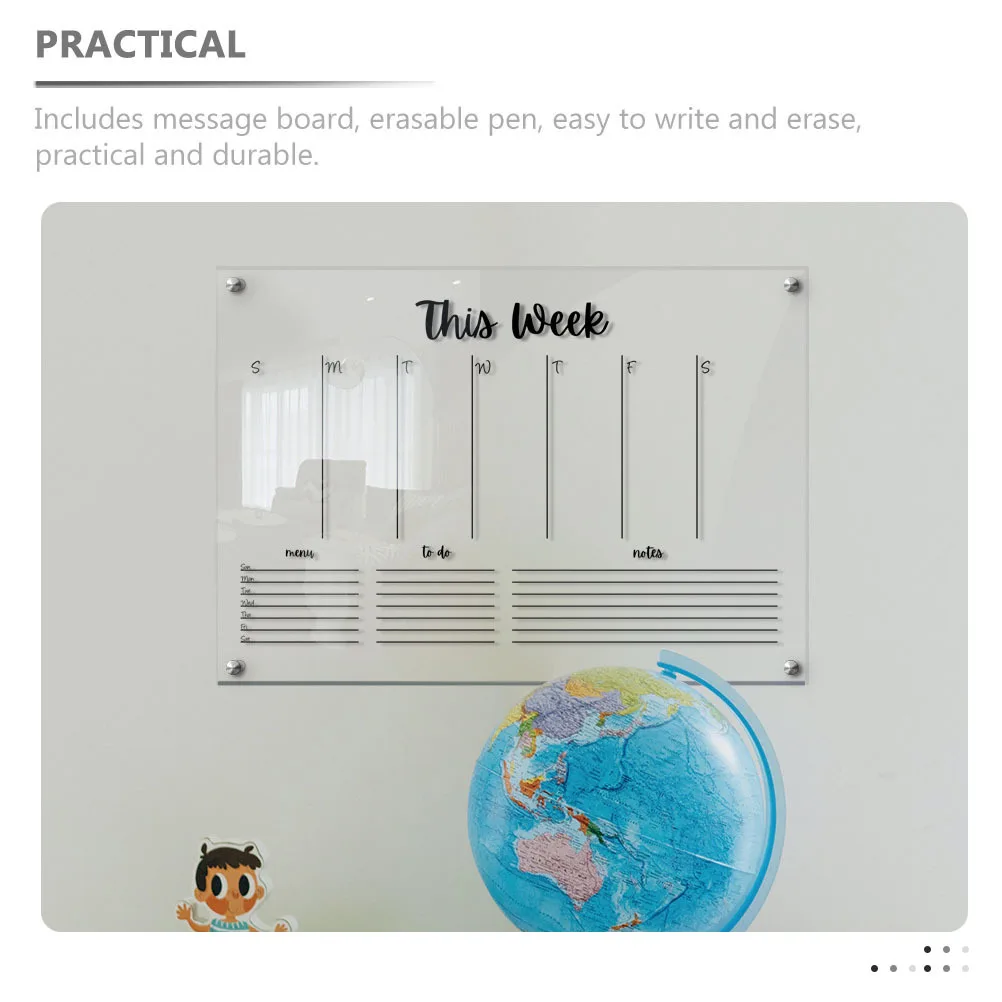 1 Set 1 Set Papan Pesan Hiasan Kreatif Transparan Papan Tulis untuk Menulis Menggambar Papan Catatan yang Dapat Dihapus Dekorasi Rumah Kantor Sekolah