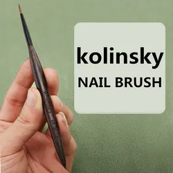 1Pc Sandalwood Handle Kolinsky Nail Liner Brush Nail Painting Pen Acrylic UV Gel Brushes Crystal Manicure Tool