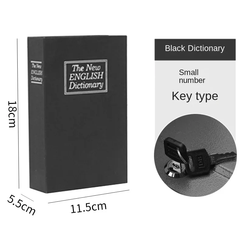 18cm Safe Box with Lock Money Safe Book Key Lock Money Cash Box Certificate Key Locker Book Kid Gift Book Hidden Secret